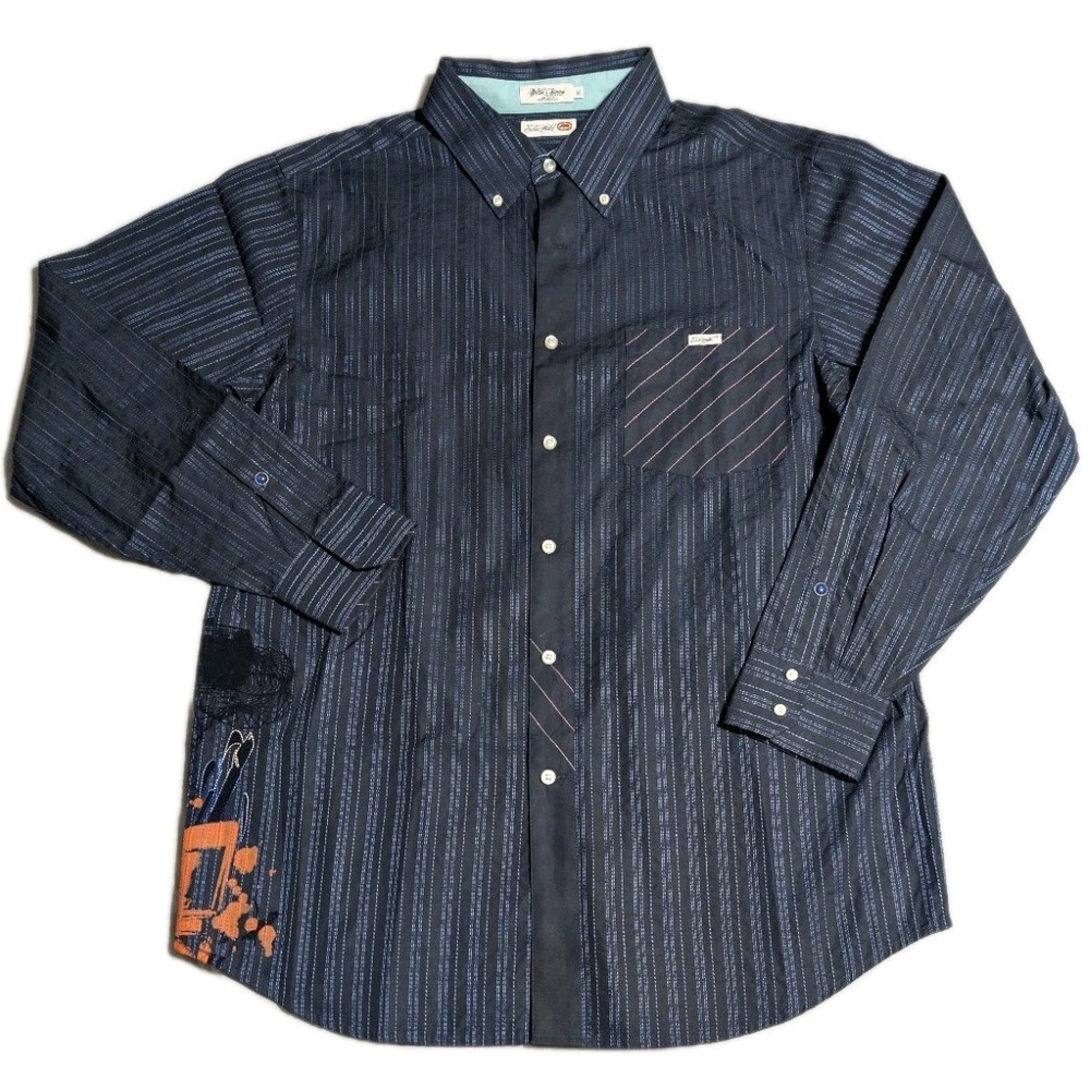 Vintage‎ Ecko Unltd Y2K Button Up Shirt XL Graphic Skate Streetwear Rare